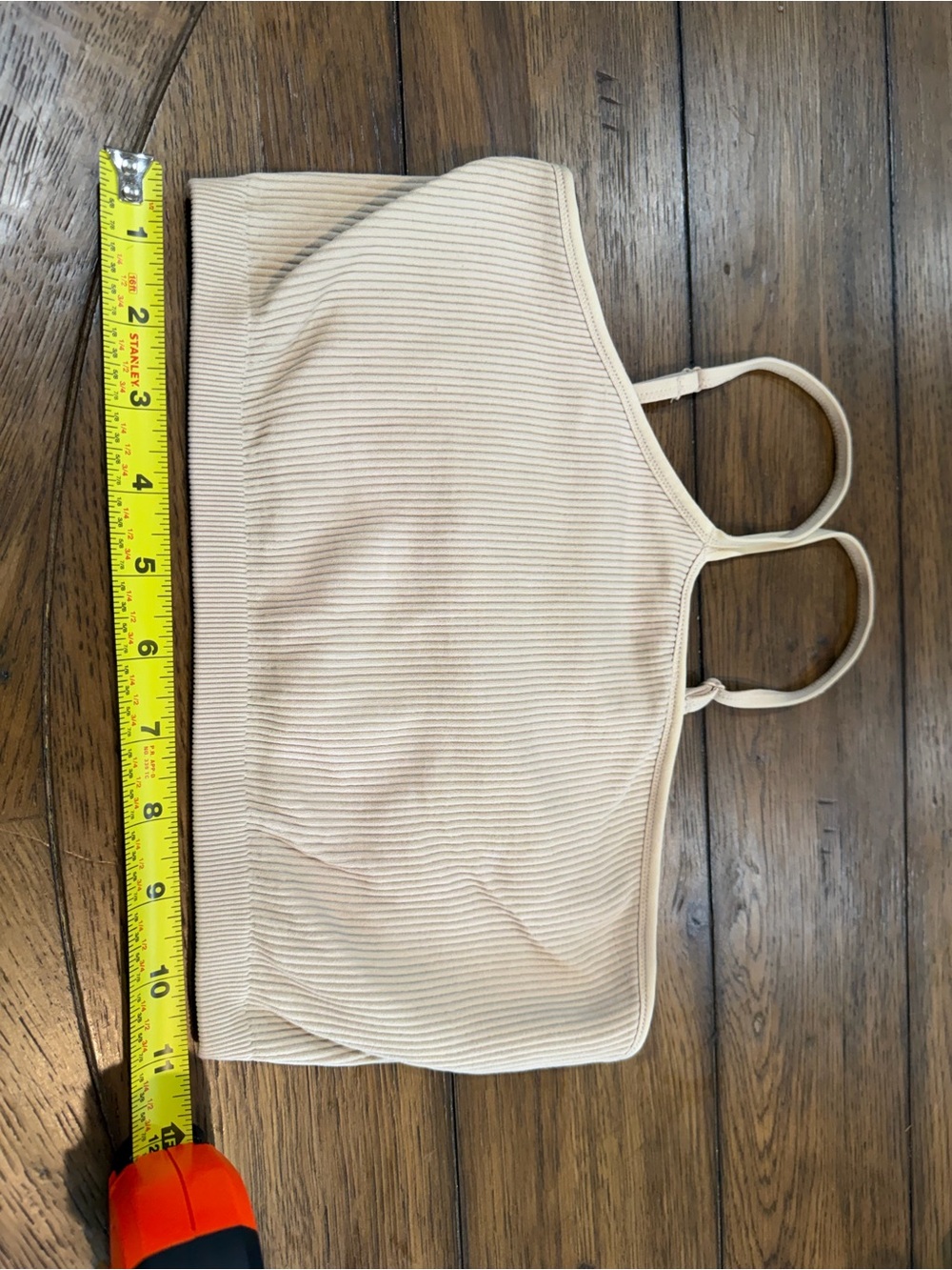 aerie Ribbed One-Shoulder Bralette in Beige - Picture 3 of 7